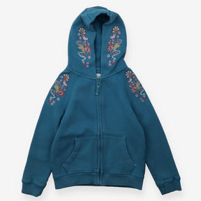 Hoodie blue flowers on arms and hood