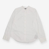 Cotton Poplin Ruffle Sleeve Shirt White Classic Fi