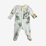 White with yellow flowers sleepsuit