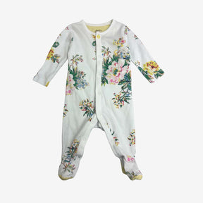 White with yellow flowers sleepsuit