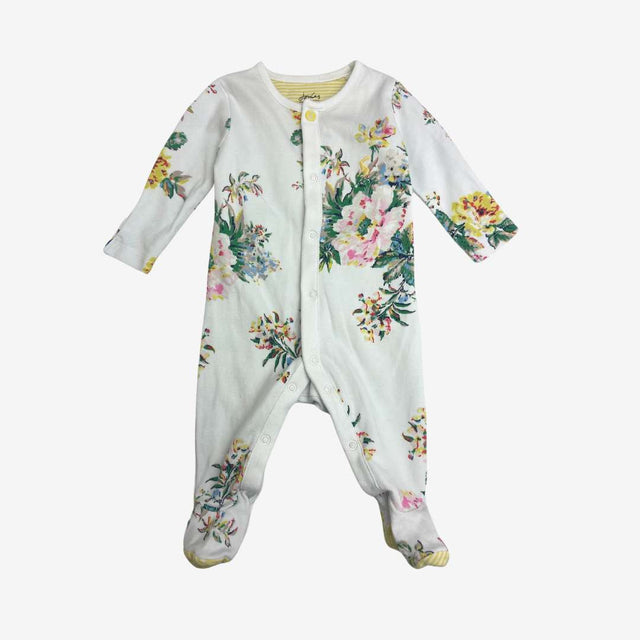 White with yellow flowers sleepsuit