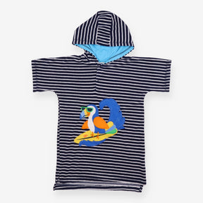 Cover up navy white stripe hood toucan