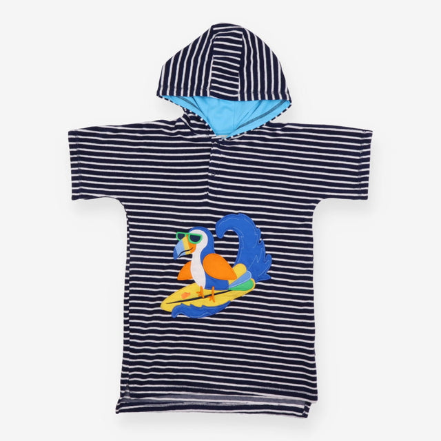 Cover up navy white stripe hood toucan