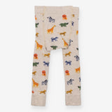 Cream Safari Animals Knit Leggings