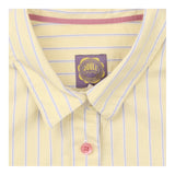 Joules Yellow Blue Striped Cotton Shirt Contrast B