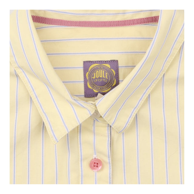 Joules Yellow Blue Striped Cotton Shirt Contrast B
