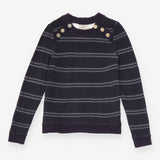 Navy Striped Sailor Button Top and Trousers Set