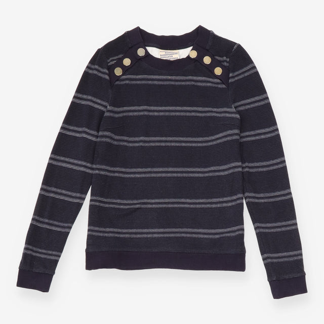 Navy Striped Sailor Button Top and Trousers Set
