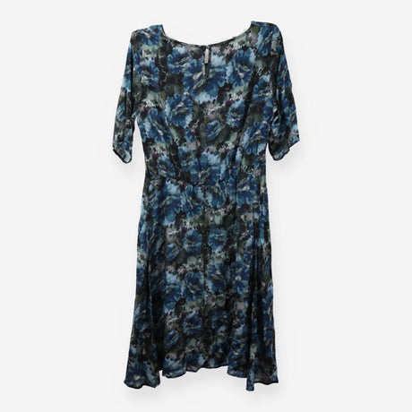 Blue Watercolour Scene Tea Maternity Dress Midi
