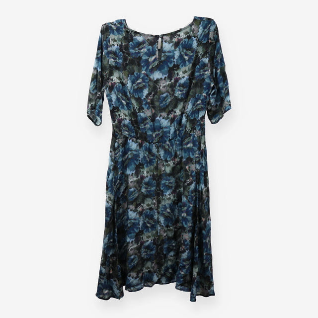 Blue Watercolour Scene Tea Maternity Dress Midi