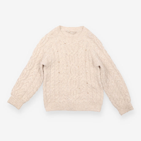 Cream Cable Knit Jumper with Sequins