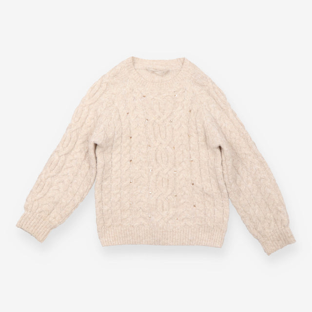 Cream Cable Knit Jumper with Sequins