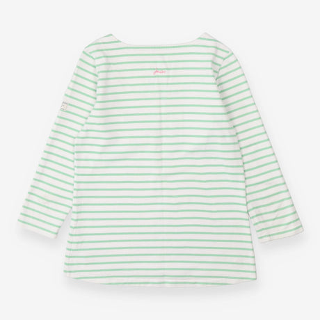 Joules Green Stripe Long Sleeve Top – 100% Cotton 