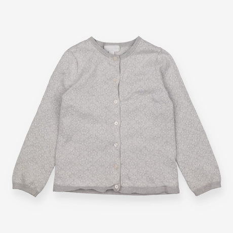 Grey snowflake print knit cardigan