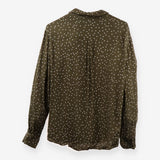 Khaki Star Print Blouse – Long Sleeve Lightweight 