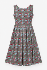 Grey Teal Pink Geometric Leaf Print