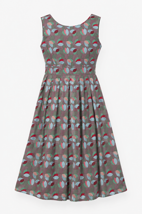 Grey Teal Pink Geometric Leaf Print