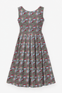 Grey Teal Pink Geometric Leaf Print