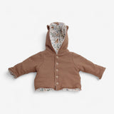 Jacket Reversible Tan Ribbed and Honey bears