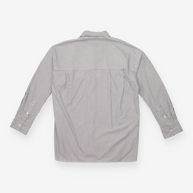 Shirt Navy White Stripe Long Sleeve Relaxed Fit