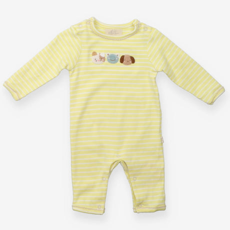 Albetta Sleepsuit Yellow Stripe Animal Appliques