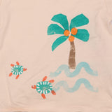 T-Shirt Peach Turtles and Waves