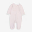 Knit Romper Pink with Floral Collar