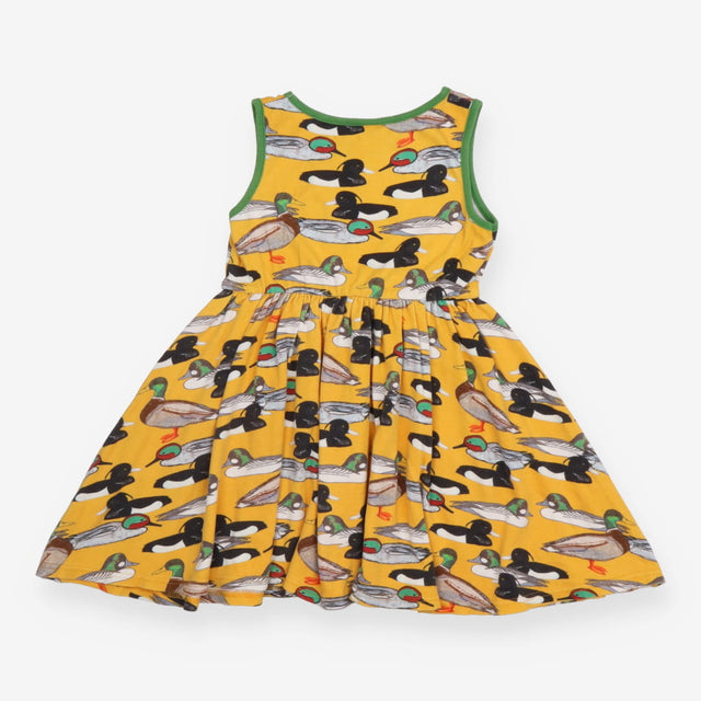 Dress sleeveless jersey yellow birds