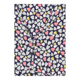 Heart Print Organic Cotton Modal Midi Dress Navy