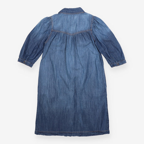 FatFace Blue Denim Puff 3/4 Sleeve Yoke Shirt Midi