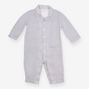 Romper Collared Blue Stripe