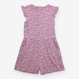 Shortie Jumpsuit Ruffle Shoulders Pink Ditsy Flowe