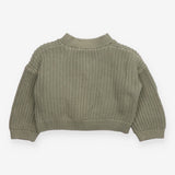 Cardigan knit green floral