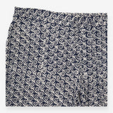 Trousers Navy Blue Cream Block Print Floral Cotton