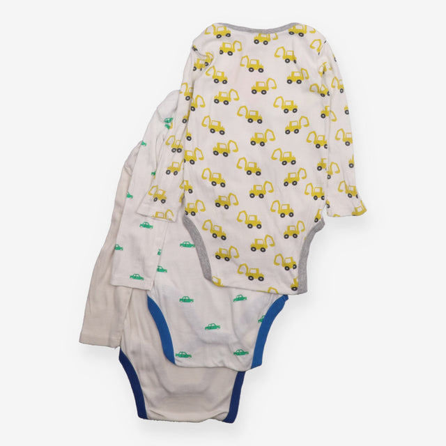 Bodysuit Cream with Yellow Diggers, Green Cars and