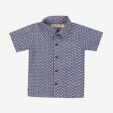 Summer Woven Shirt Blue Block Print