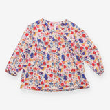 Tee smock buttons LS flowers