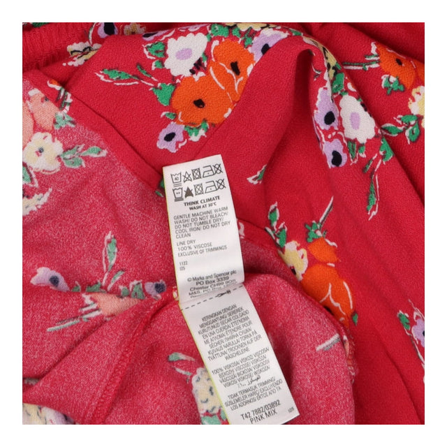 Off the Shoulder Pink Floral Dress with Puff Sleev