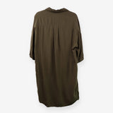 Shirt Dress Green Button‑Down Midi
