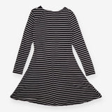 Maternity Dress Black White Stripe Long Sleeve