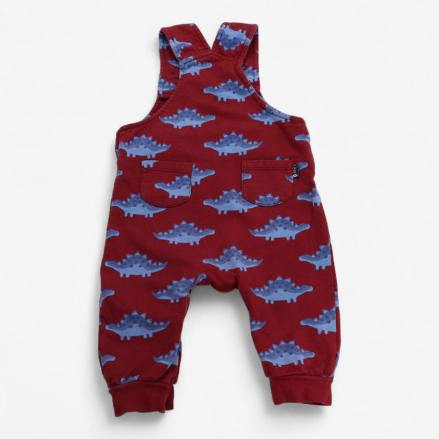 Dungarees jersey red blue dinosaurs