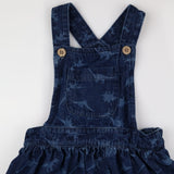 Dino denim pinafore