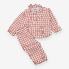 Pink gingham hedgehog pyjamas