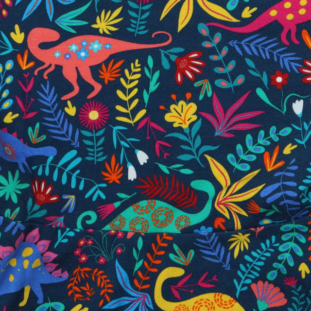 Navy Dinosaurs with Florals Dress - Popsy