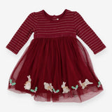 Party Dress Burgundy  Rabbit Tulle Skirt