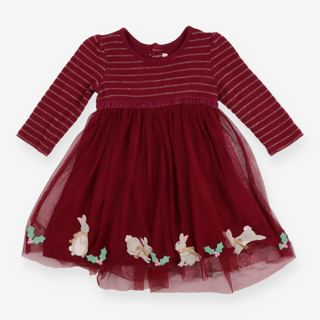 Party Dress Burgundy  Rabbit Tulle Skirt