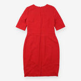 Red Tailored Short Sleeve Shift Dress