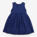 Navy Dress with Lace Underskirt