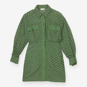 Sandro Shera Broderie Anglaise Mini Shirt Dress FR