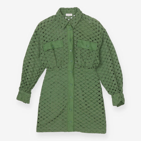 Sandro Shera Broderie Anglaise Mini Shirt Dress FR